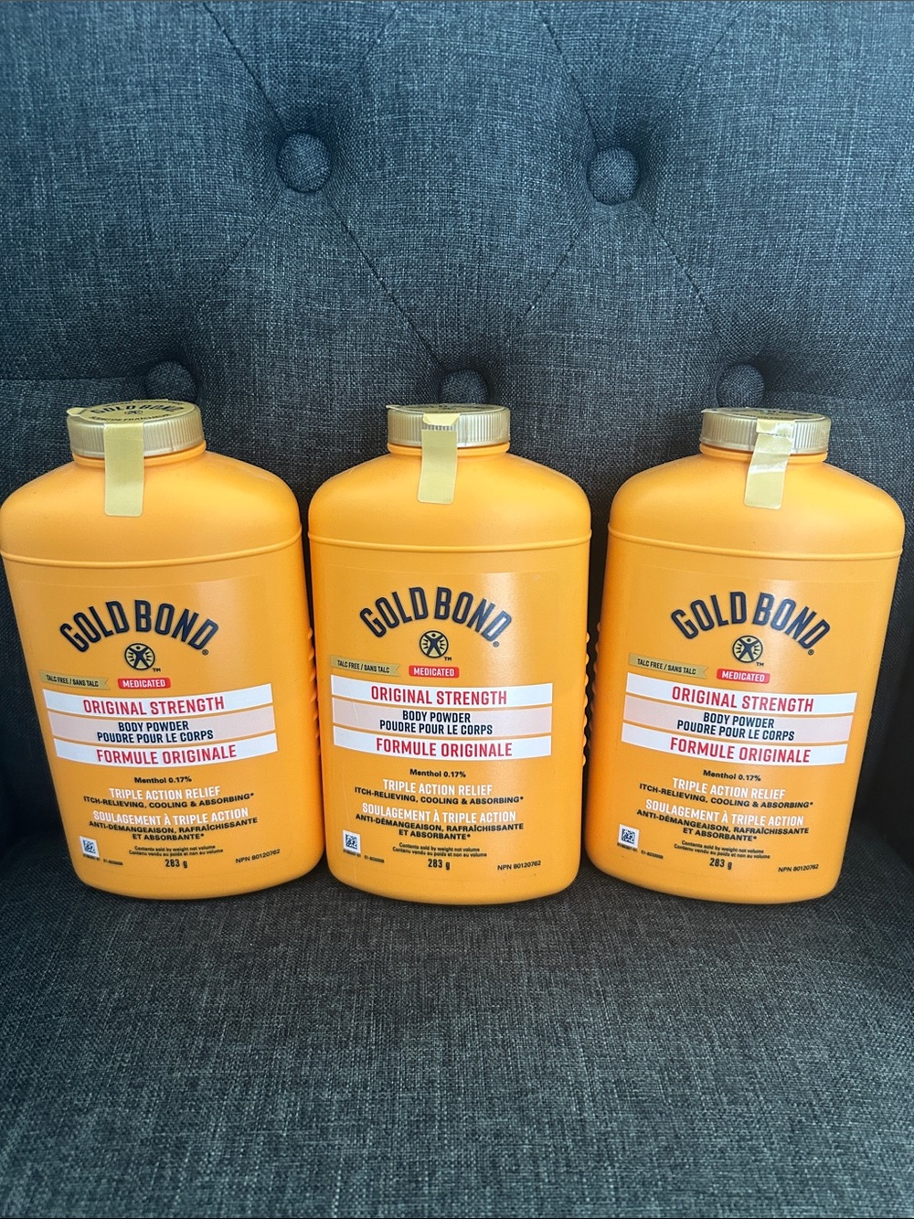 NEW 🆕 Lot of three Gold Bond Original Strength Body Powder Exp Jul 2027 / 3x283g